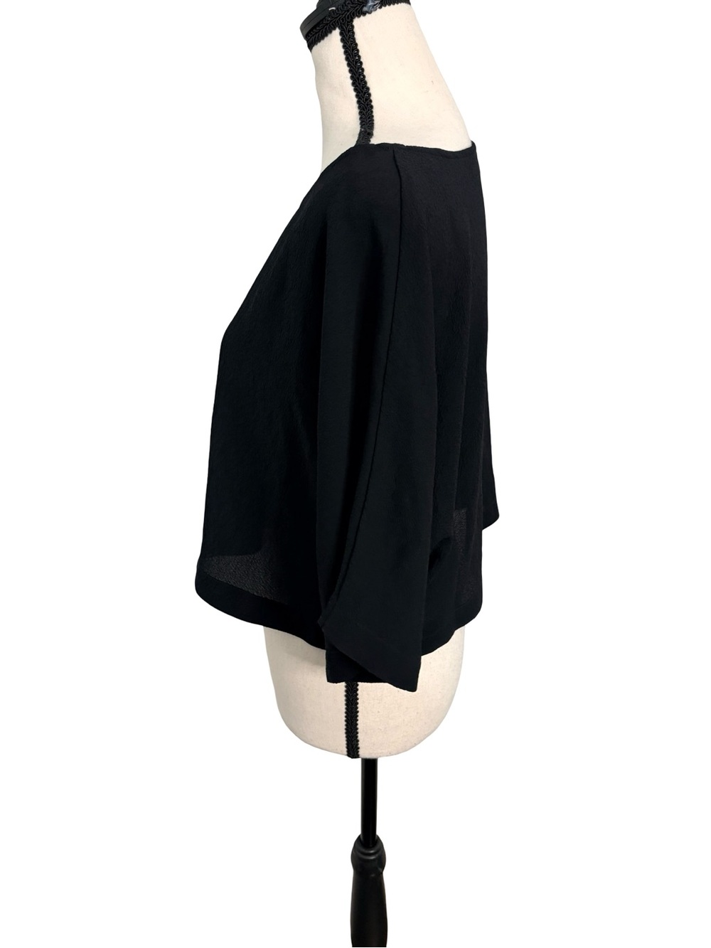 Wilfred Aritzia Black Crepe Boat Neck Dolman Sleeve Blouse XS - Picture 4 of 11